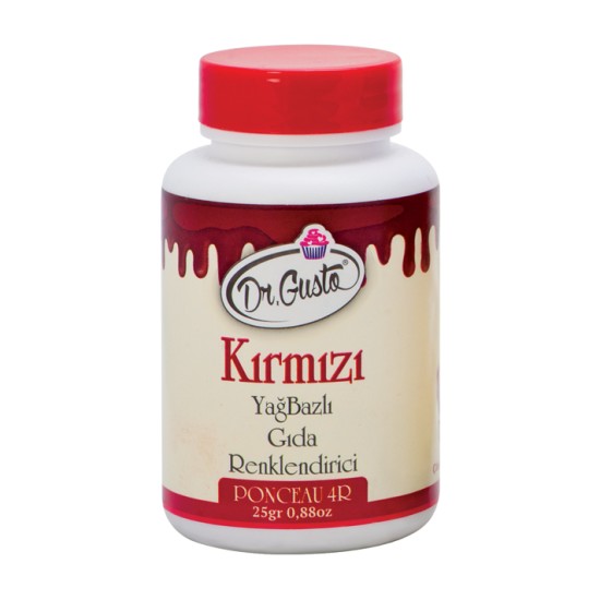 Dr Gusto Lebensmittel Pulverfarbe Fettlöslich Rot 25g - DR0041 - Dr Gusto